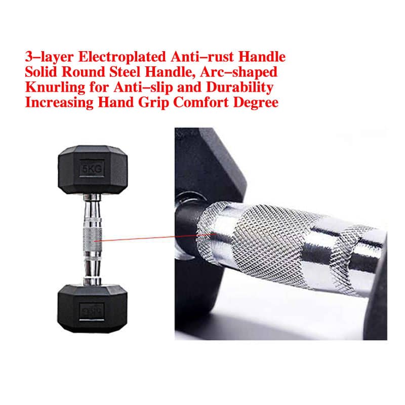 Haltères hexagonales d'haltérophilie 7.5KG