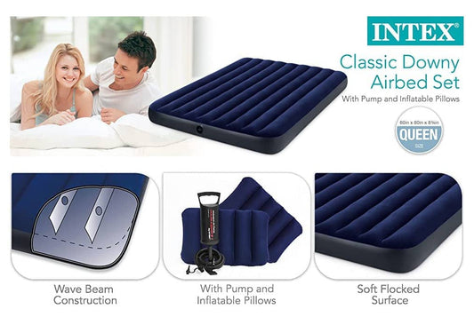 Matelas gonflable 2 places léger portable avec pompe à main et oreillers matelas gonflable Camping en plein air