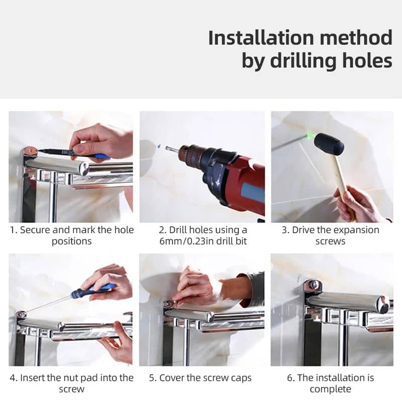 EtagĂšre murale de rangement en acier inoxydable