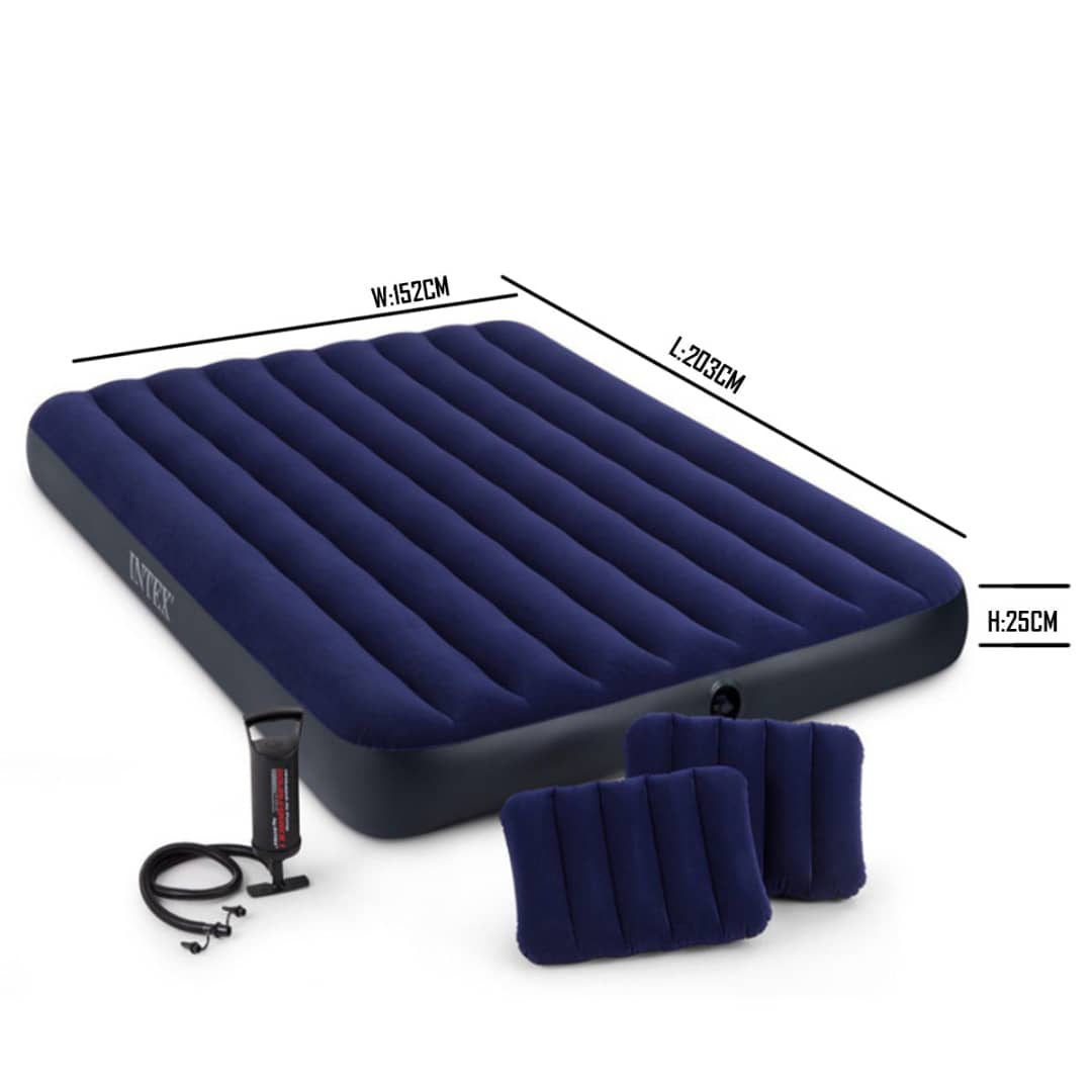 Matelas gonflable 2 places léger portable avec pompe à main et oreillers matelas gonflable Camping en plein air