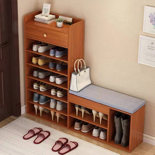 Meuble rangement chaussures avec pouffe