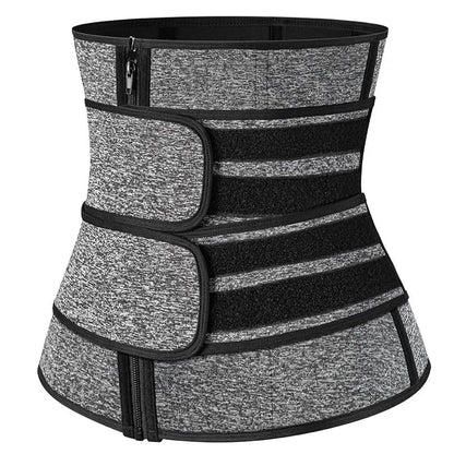 Corset d'entraînement en néoprène pour femmes taille plus deux ceintures serre-taille en latex avec fermeture éclair
