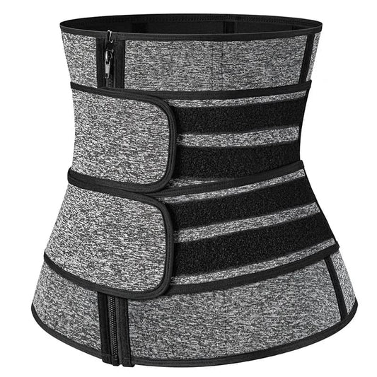 Corset d'entraînement en néoprène pour femmes taille plus deux ceintures serre-taille en latex avec fermeture éclair
