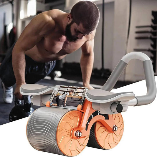 nouvelle roue à rouleaux à rebond automatique avec support de coude pour femmes et hommes avec tapis de genou et minuterie