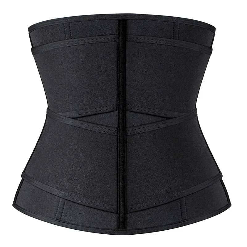 Corset d'entraînement en néoprène pour femmes taille plus deux ceintures serre-taille en latex avec fermeture éclair