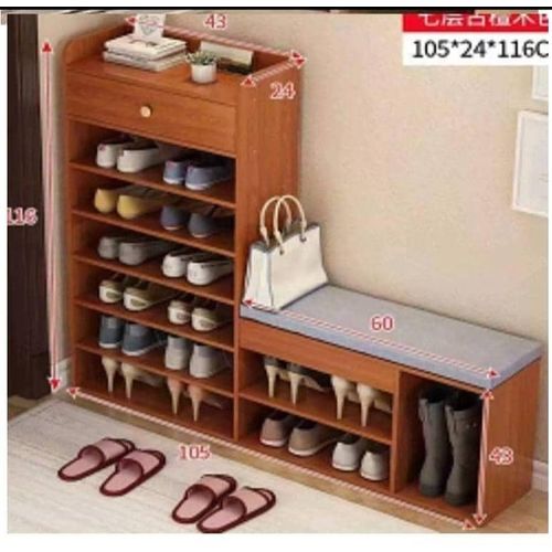 Meuble rangement chaussures avec pouffe