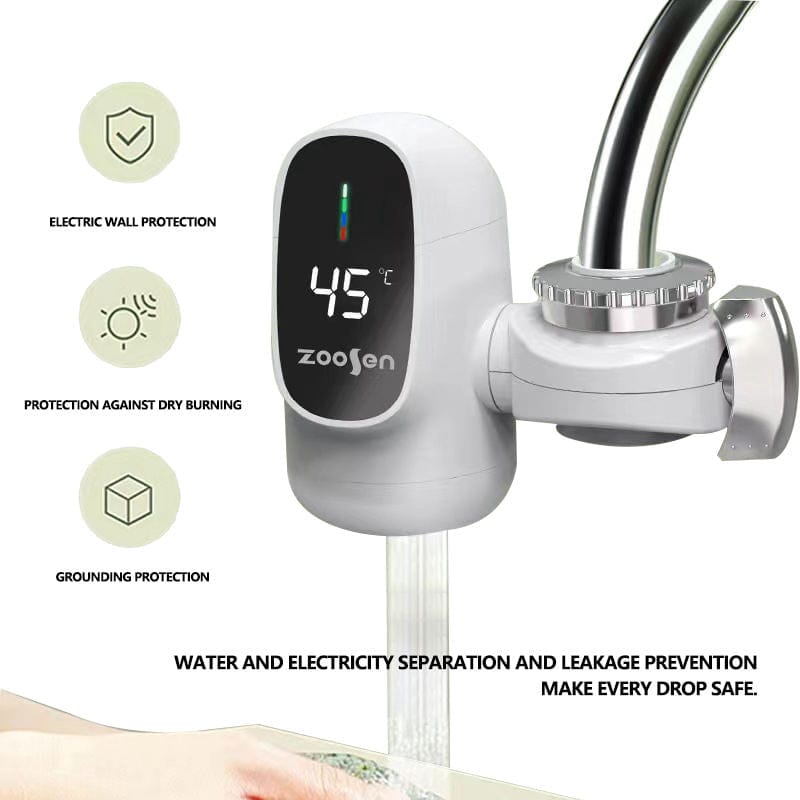 Robinet de salle de bains électrique à affichage numérique Robinet d'eau Chauffe-eau électrique instantané Tête Robinet de chauffage rapide